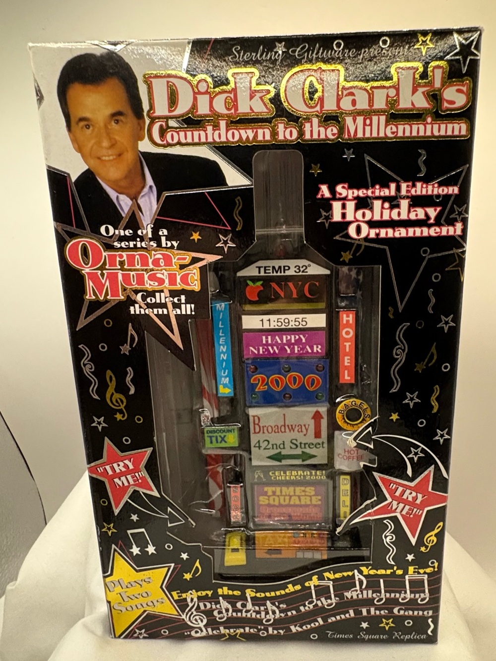 Vintage Dick Clark New Year Ornament Countdown to Millennium Sound In His Voice!